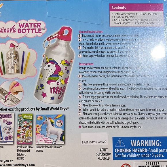 Small world creative unicorn decorate your own water bottle - Picture 2 of 2